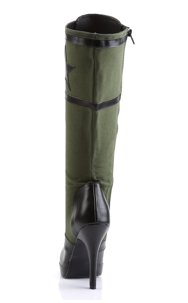 ARENA-2022 Blk Pu-Army Green Canvas Boots-Funtasma-Tragic Beautiful