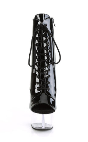 ASPIRE-1021 Black Patent & Clear Ankle Boots-Pleaser-Tragic Beautiful