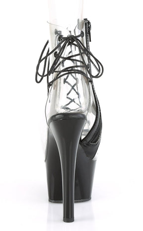 ASPIRE-600-30 Clear & Black Ankle Boots-Pleaser-Tragic Beautiful
