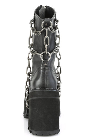 ASSAULT-66 Black Vegan Chain Boots-Demonia-Tragic Beautiful