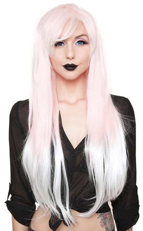 Alexa Ombre Pink to White Fade Long Wig-Rockstar Wigs-Tragic Beautiful