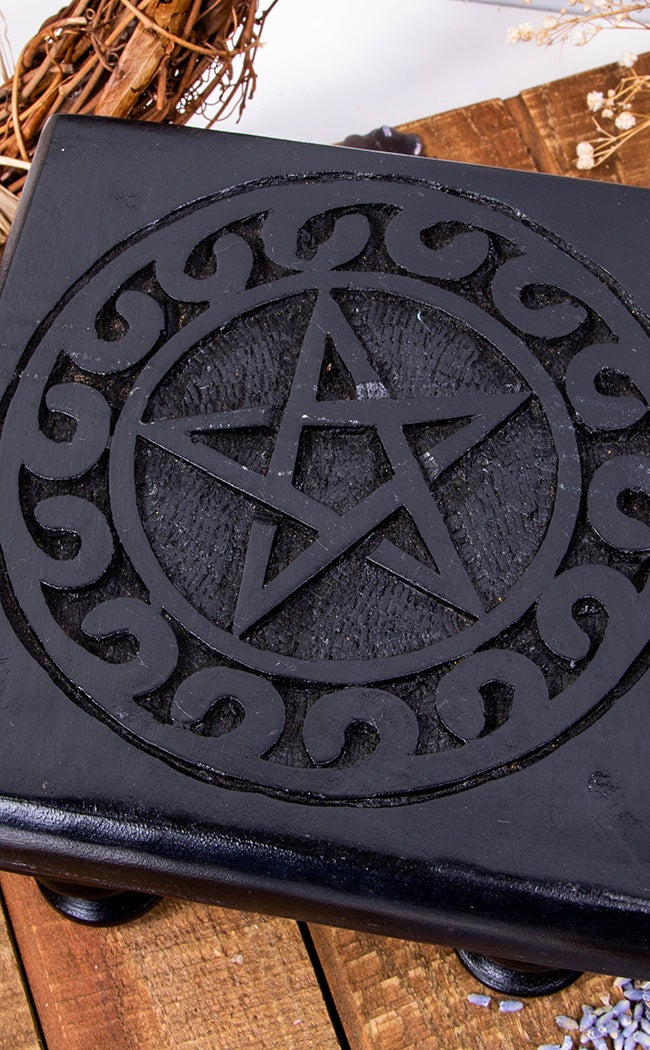 Altar Table | Pentagram Print Black-TB-Tragic Beautiful
