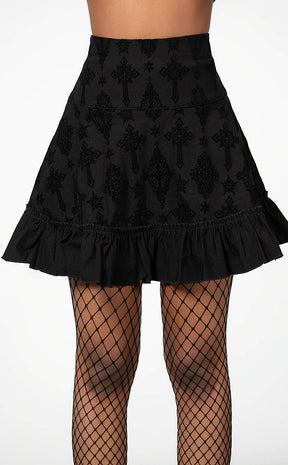 Amelie Flocked Mini Skirt-Killstar-Tragic Beautiful