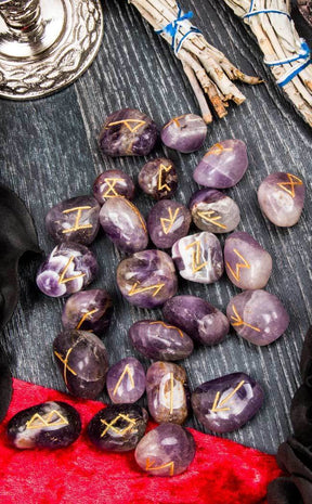 Amethyst Elder Futhark Viking Rune Set-Aether-Tragic Beautiful