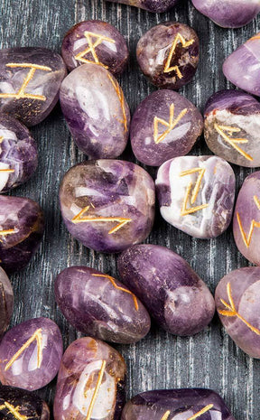 Amethyst Elder Futhark Viking Rune Set-Aether-Tragic Beautiful