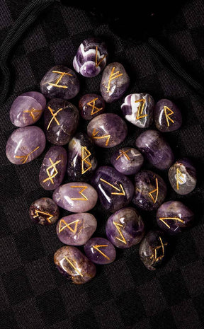 Amethyst Elder Futhark Viking Rune Set-Aether-Tragic Beautiful