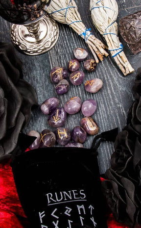 Amethyst Elder Futhark Viking Rune Set-Aether-Tragic Beautiful