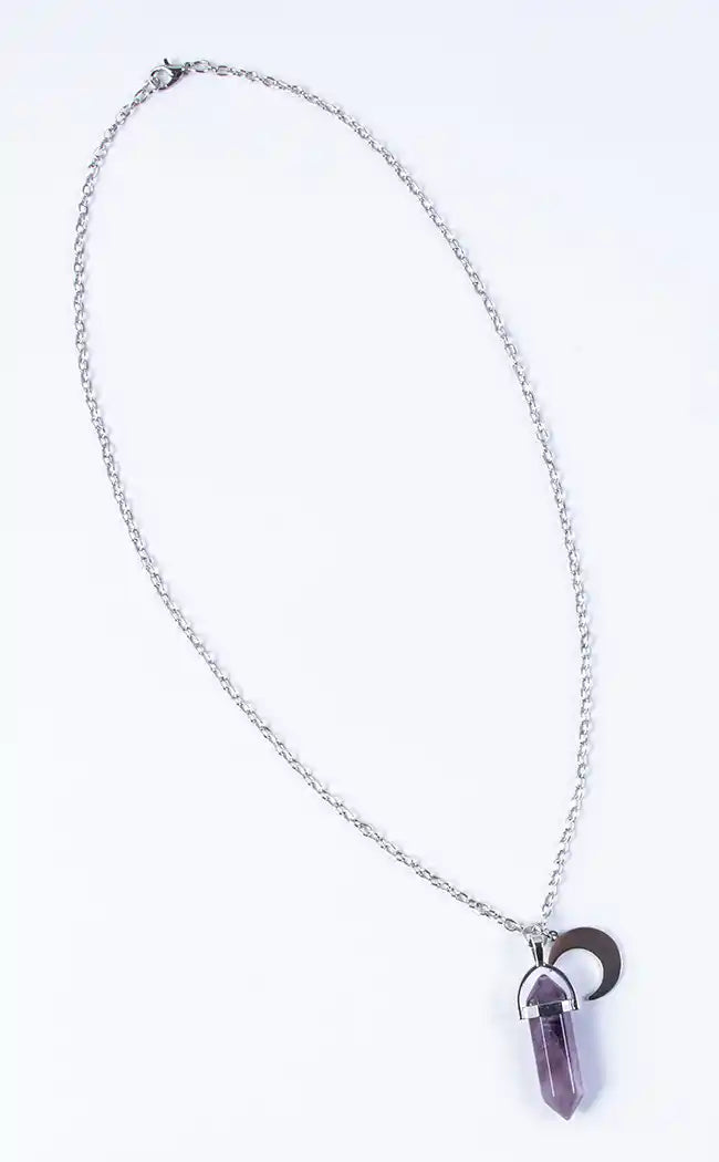 Amethyst Moon Necklace-Gothic Jewellery-Tragic Beautiful