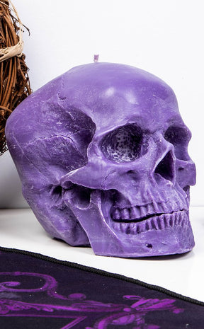 Anatomical Skull Candle | Amethyst-Luna Moth-Tragic Beautiful