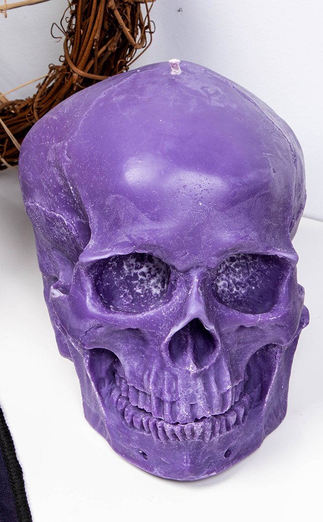 Anatomical Skull Candle | Amethyst-Luna Moth-Tragic Beautiful