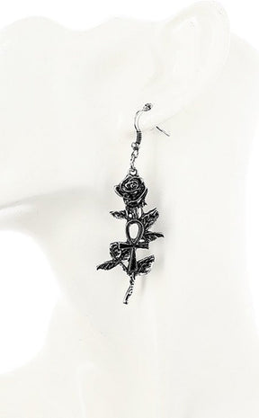 Ankh Roses Earrings | Silver-Restyle-Tragic Beautiful