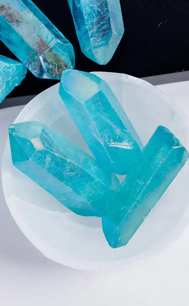 Aqua Aura Quartz Points-Crystals-Tragic Beautiful