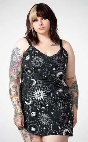 Astral Lace Cami Dress [Plus-Size]-Killstar-Tragic Beautiful