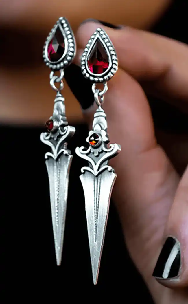 Athame of Blood Earrings-Gothic Jewellery-Tragic Beautiful