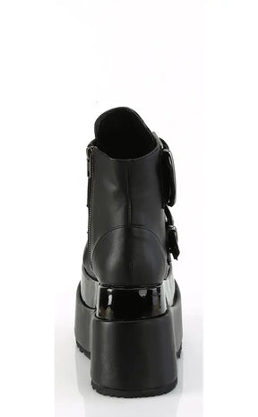 BEAR-104 Black Matte Vegan Leather Platform Boots-Demonia-Tragic Beautiful