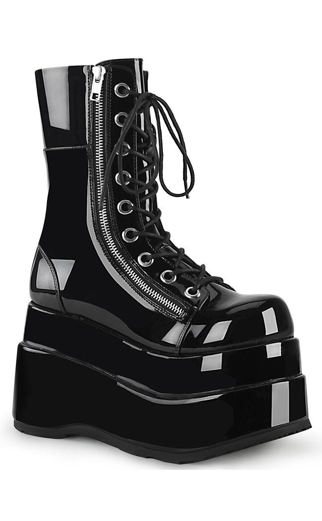 BEAR-265 Black Patent Platform Boots-Demonia-Tragic Beautiful
