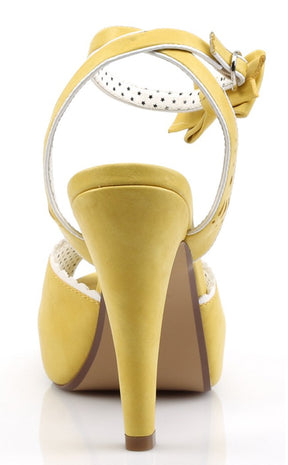 BETTIE-01 Yellow Faux Leather Heels-Pin Up Couture-Tragic Beautiful
