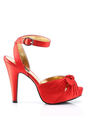BETTIE-04 Red Satin Heels-Pin Up Couture-Tragic Beautiful