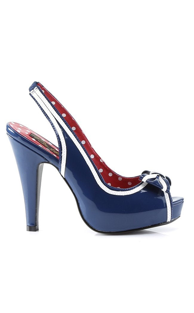 BETTIE-05 Navy Blue Pat Heels-Pin Up Couture-Tragic Beautiful