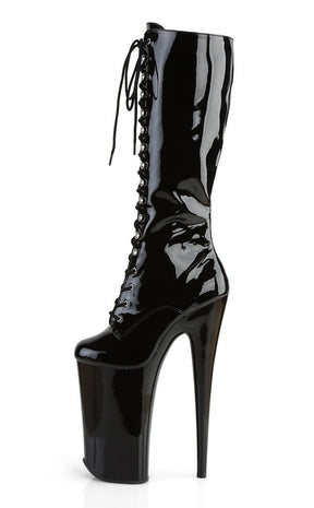 BEYOND-2020 Black Patent Knee High Boots-Pleaser-Tragic Beautiful