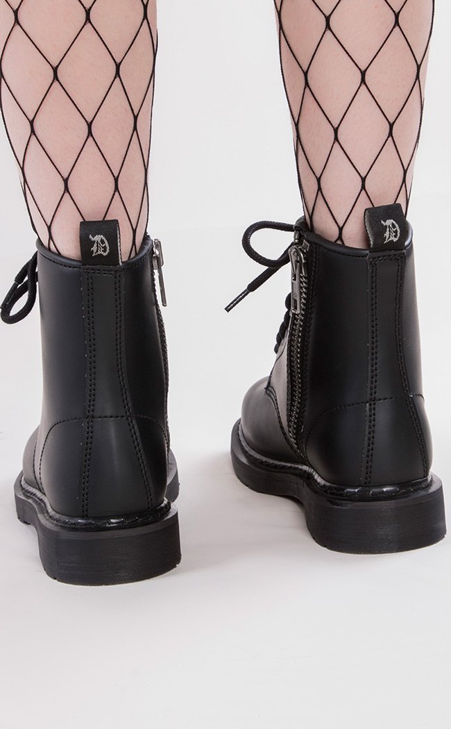 BOLT-100 Black Lace Up Boots (Au Stock)-Demonia-Tragic Beautiful