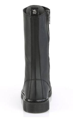 BOLT-300 Black Lace Up Mid Calf Boots-Demonia-Tragic Beautiful