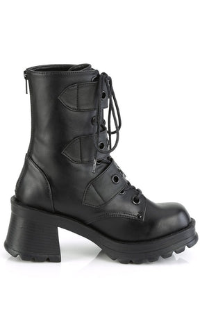 BRATTY-118 Buckled Combat Ankle Boots-Demonia-Tragic Beautiful
