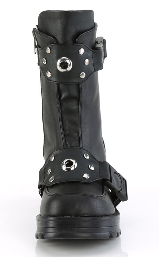 BRATTY-56 Black Matte Ankle Boots-Demonia-Tragic Beautiful