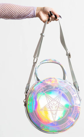 Baby Baphomet Handbag | Holographic Pink/White-Killstar-Tragic Beautiful