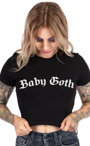 Baby Goth | Crop Baby Tee-Too Fast Brand-Tragic Beautiful