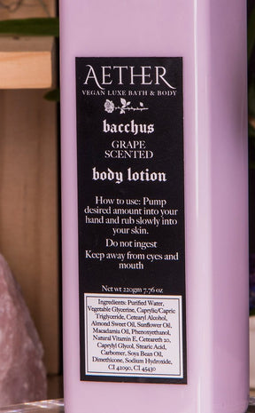 Bacchus Grape Scented Vegan Body Lotion-Aether-Tragic Beautiful