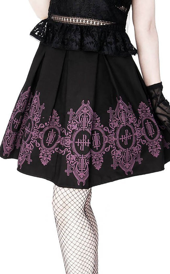 Baroque Monogram Skirt-Purple-Restyle-Tragic Beautiful