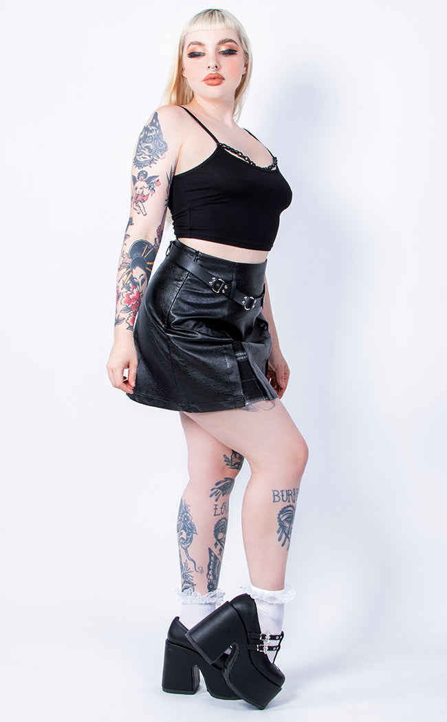 Battle Ready Pleated Skirt | Black-Punk Rave-Tragic Beautiful
