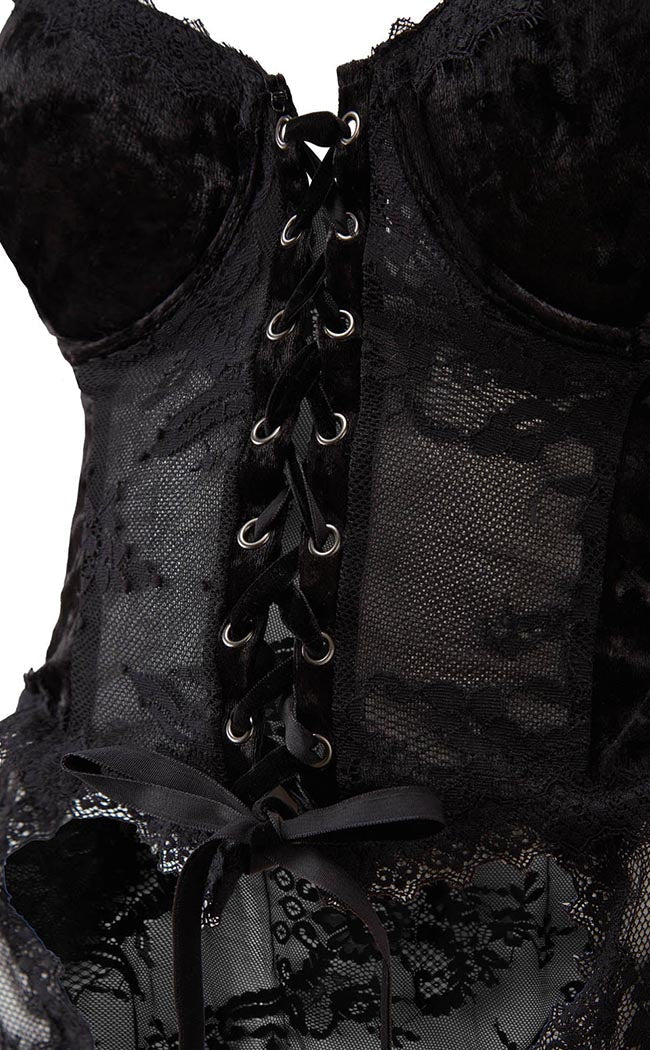 Goth Basque Be Veiled Lace Basque | Shop Killstar Gothic Lingerie in Australia
