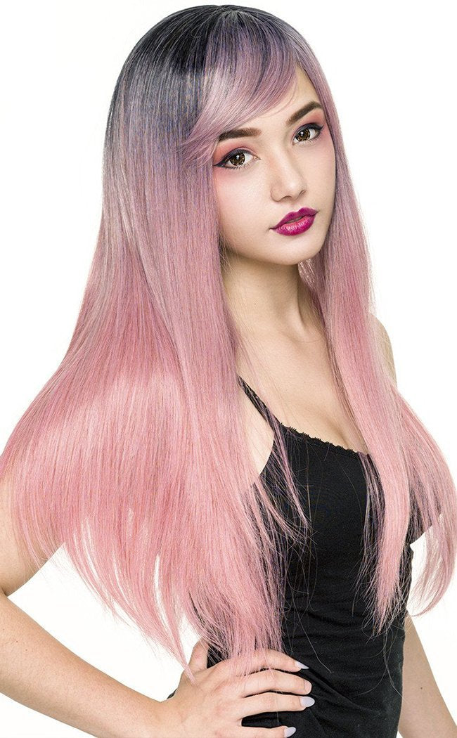 Bella Dark Root Long Pink Ice Wig-Rockstar Wigs-Tragic Beautiful