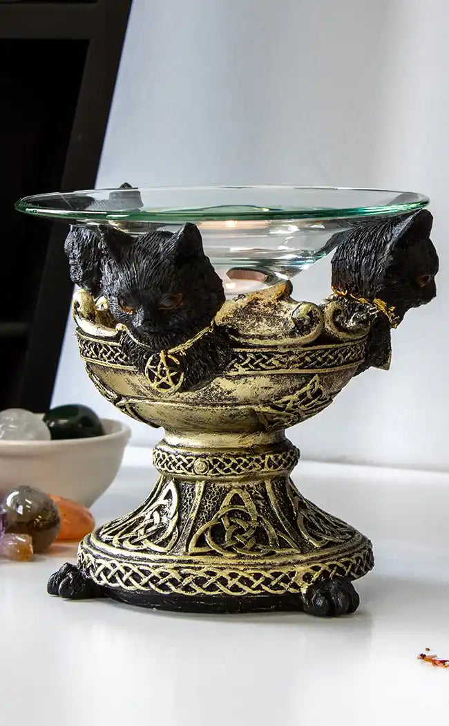 Black Cats Oil Burner-Gothic Gifts-Tragic Beautiful
