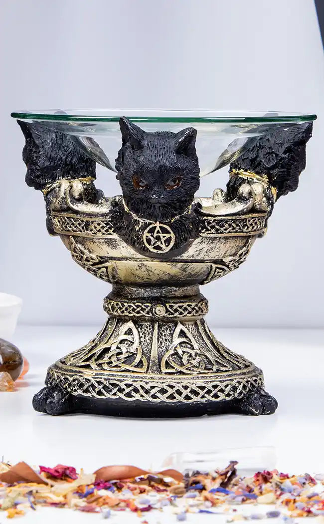 Black Cats Oil Burner-Gothic Gifts-Tragic Beautiful