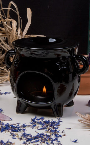 Black Cauldron Oil Burner-Cauldrons-Tragic Beautiful