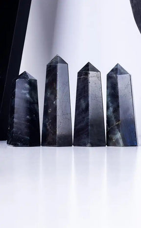 Black Labradorite Generator Points | Blue Flash-Crystals-Tragic Beautiful