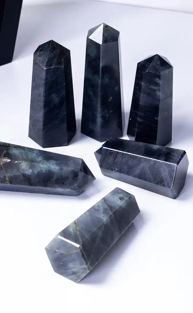 Black Labradorite Generator Points | Blue Flash-Crystals-Tragic Beautiful