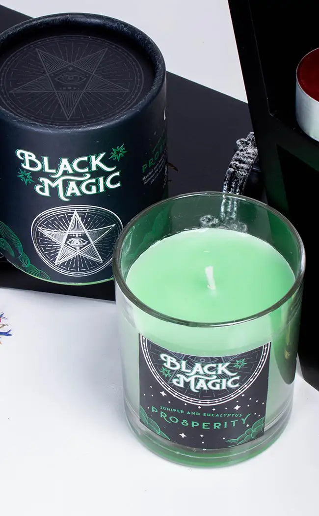 Black Magic Candle | Prosperity | Juniper & Eucalyptus-Candle Magic-Tragic Beautiful