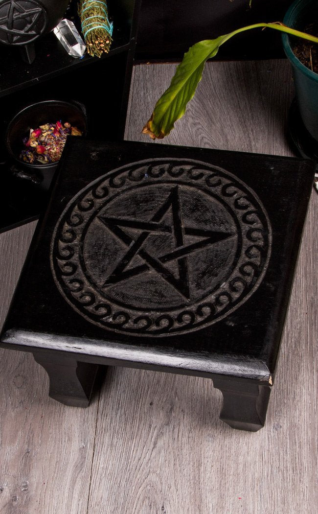 Black Pentacle Midi Altar Table-TB-Tragic Beautiful