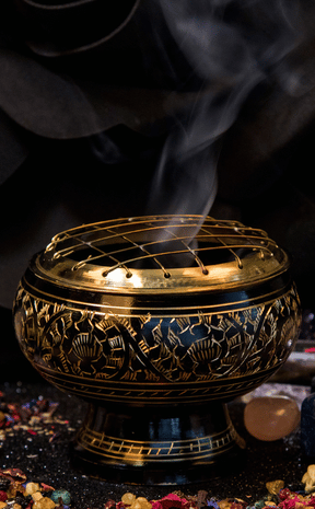Black & Brass Charcoal Incense Burner