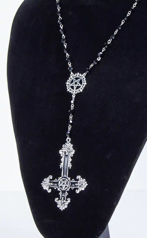 Blasphemy of the Cross Rosary Necklace-Gothic Jewellery-Tragic Beautiful