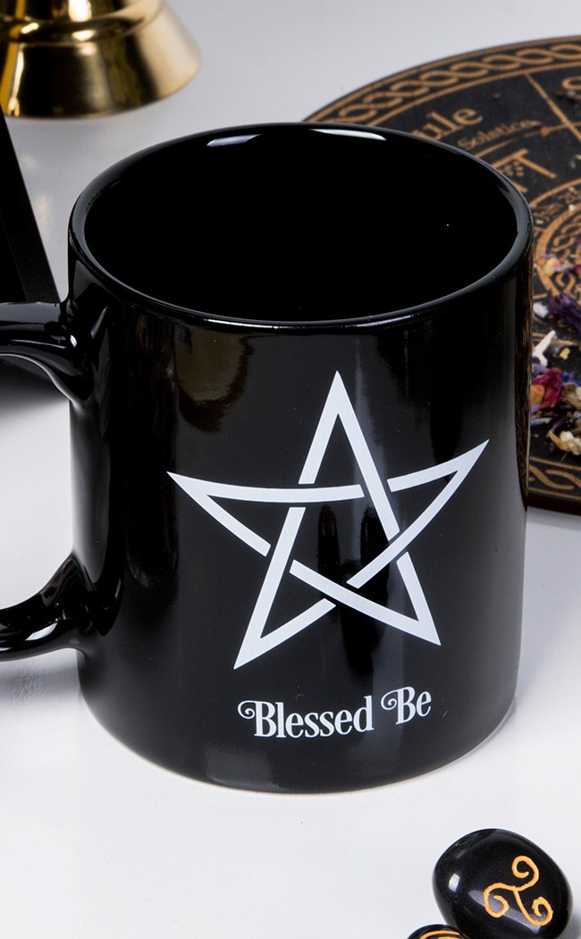 Blessed Be Pentagram Mug-Homewares-Tragic Beautiful
