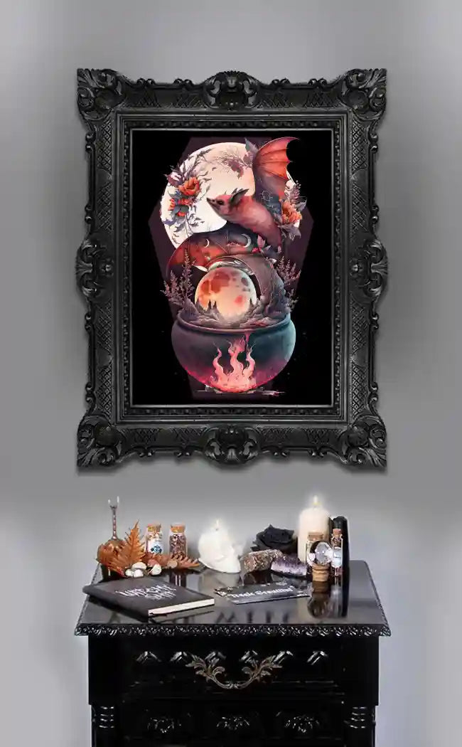 Blood Moon A3 Canvas Print-Gothic Gifts-Tragic Beautiful