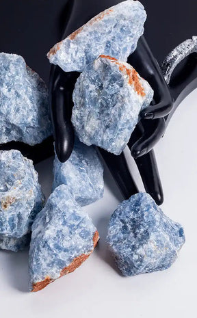 Blue Calcite Raw Rough Chunk-Crystals-Tragic Beautiful