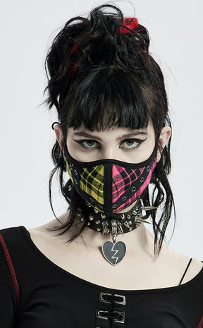 Bright Stuff Tartan Face Mask-Punk Rave-Tragic Beautiful