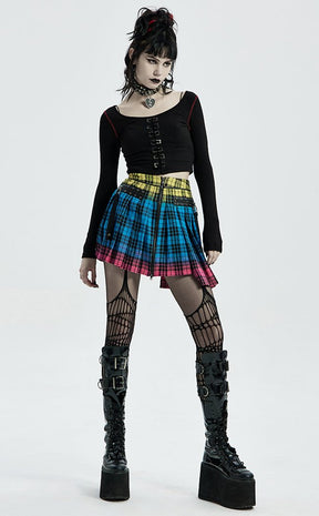 Bright Stuff Tartan Skirt-Punk Rave-Tragic Beautiful