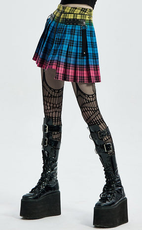 Bright Stuff Tartan Skirt-Punk Rave-Tragic Beautiful